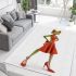 Cartoon frog woman wearing a red dress area rugs carpet