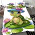 Cartoon happy baby turtle with a blue hat bedding set