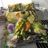 Cartoon style turtle rock in nature bedding set