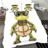 Cartoon turtle with glasses and bow tie bedding set