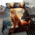 Cat contemplating the sea at lighthouse cliff bedding set