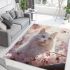 Cat in cherry blossoms area rugs carpet