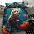 Cat in the coral reef wonderland bedding set