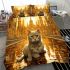 Cat in the golden palace bedding set