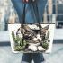 Catus with dream catcher leather tote bag