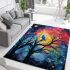 Celestial birds and galactic trees area rugs carpet