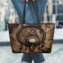 Coffee and dream catcher leather tote bag