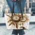 Coffee and dream catcher leather tote bag