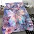Colored butterfly surrounded by blooming flowers bedding set