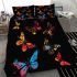 Colorful butterflies simple lines bedding set