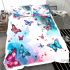 Colorful butterflies with pink and blue wings bedding set