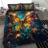 Colorful butterfly with feathers on its wings bedding set