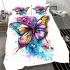 Colorful butterfly with floral elements bedding set