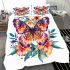 Colorful butterfly with floral elements bedding set