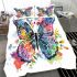 Colorful butterfly with floral elements bedding set