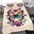 Colorful butterfly with flowers on its wings bedding set