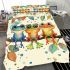 Colorful cartoon of three frogs sitting on the branch bedding set