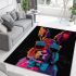 Colorful cartoon rabbit wearing sunglasses area rugs carpet