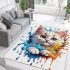 Colorful cat splash area rugs carpet