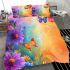 Colorful daisies and butterflies bedding set