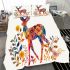 Colorful deer with colorful flowers bedding set