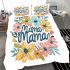 Colorful flowers in mama bedding set
