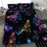 Colorful glowing butterflies bedding set