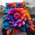 Colorful harmonious floral bouquet bedding set