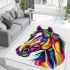 Colorful illustration of a horse head area rugs carpet