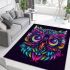 Colorful owl with big eyes area rugs carpet