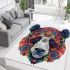 Colorful panda head design with vibrant colors area rugs carpet
