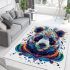 Colorful panda head symmetrical area rugs carpet