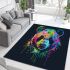 Colorful panda splatter painting with bright area rugs carpet