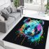 Colorful panda splatter painting with bright area rugs carpet