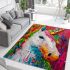 Colorful unicorn painting area rugs carpet