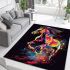 Colorful wild horse running full body area rugs carpet