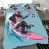 Cool monkey surfing with electric guitar bedding set