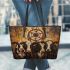 Cows with dream catcher leather tote bag