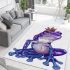 Crown on top of purple and blue tree frog cartoon caricature area rugs carpet