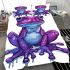 Crown on top of purple and blue tree frog cartoon caricature bedding set