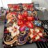 Cultural vase with colorful flowers bedding set