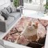 Curious cat in cherry blossom canopy area rugs carpet