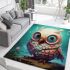 Curious forest owl area rugs carpet