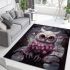 Curious owl and pink balloon area rugs carpet