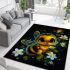 Cute baby bee with flowers area rugs carpet