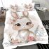 Cute baby bunny with big eyes bedding set