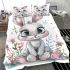 Cute baby bunny with big eyes bedding set