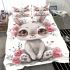 Cute baby bunny with big eyes bedding set