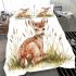 Cute baby deer sitting in the grass bedding set