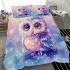 Cute baby owl watercolor style with pastel colors bedding set